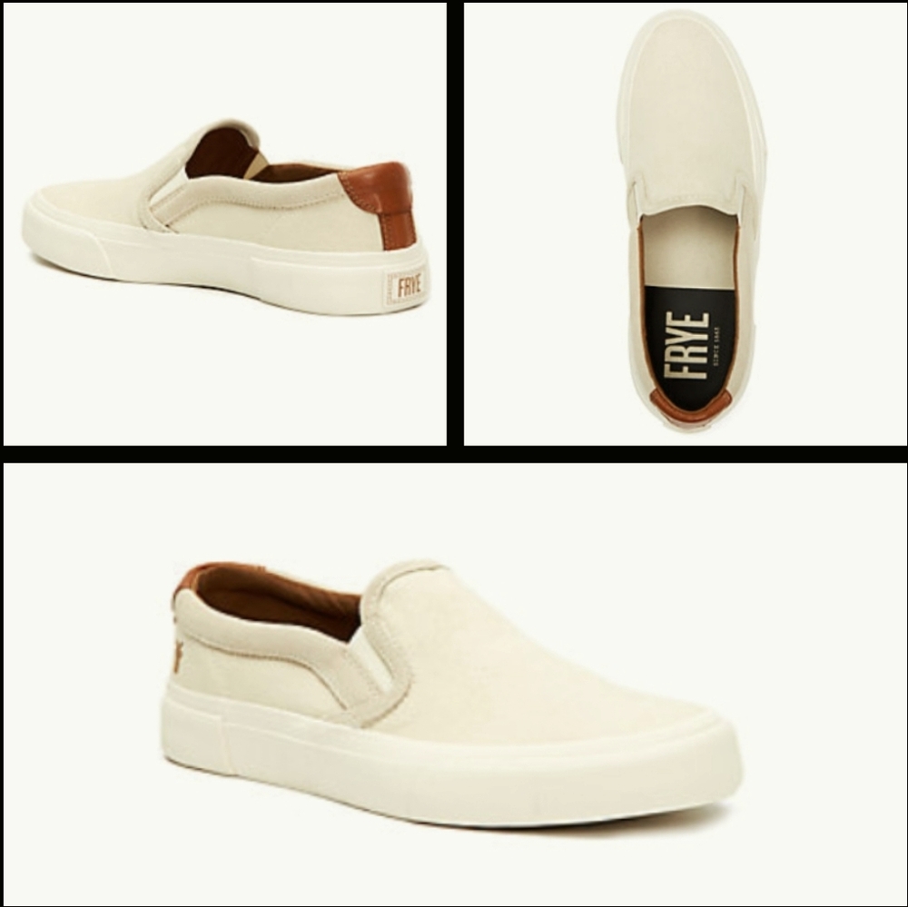 Ⓜ️| Frye | Beige Canvas Slip On Shoes